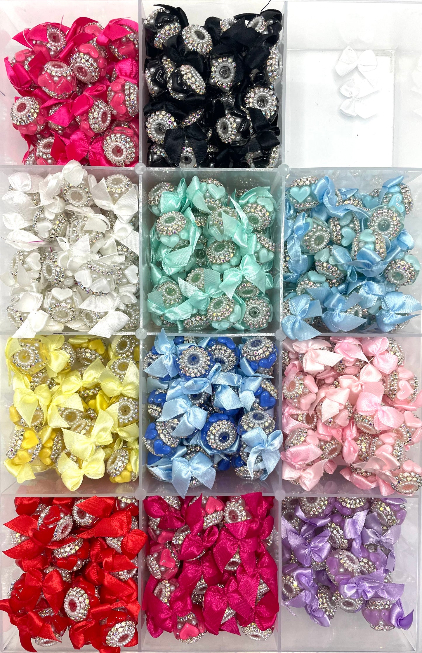 Acrylic beads Love-themed bowknot  textile bow acrylic beaded necklace Random Mix （xiao）