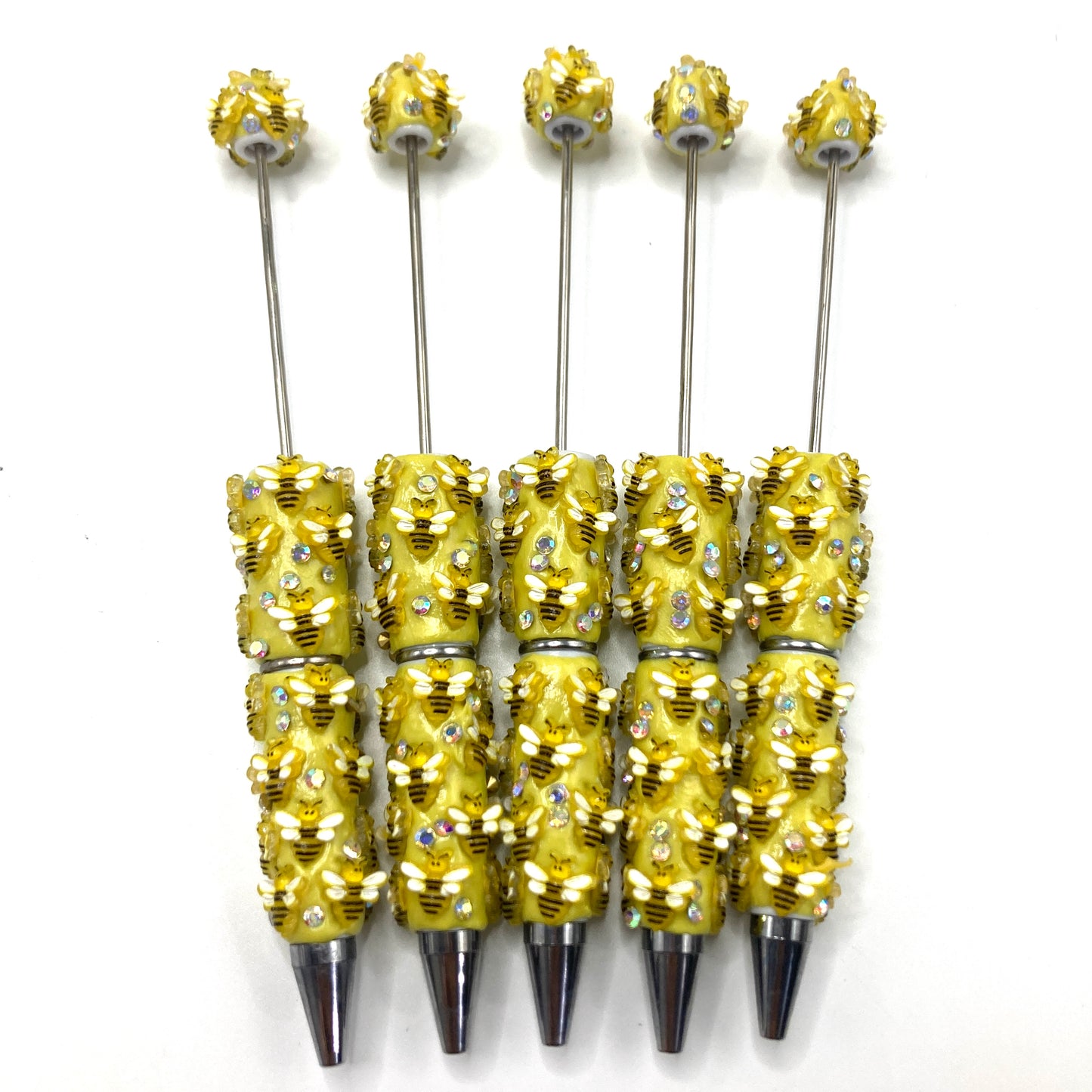 DIY Bead Pen Bees' Honeycomb Pencil Yellow bees Bees and Flowers Random Mix