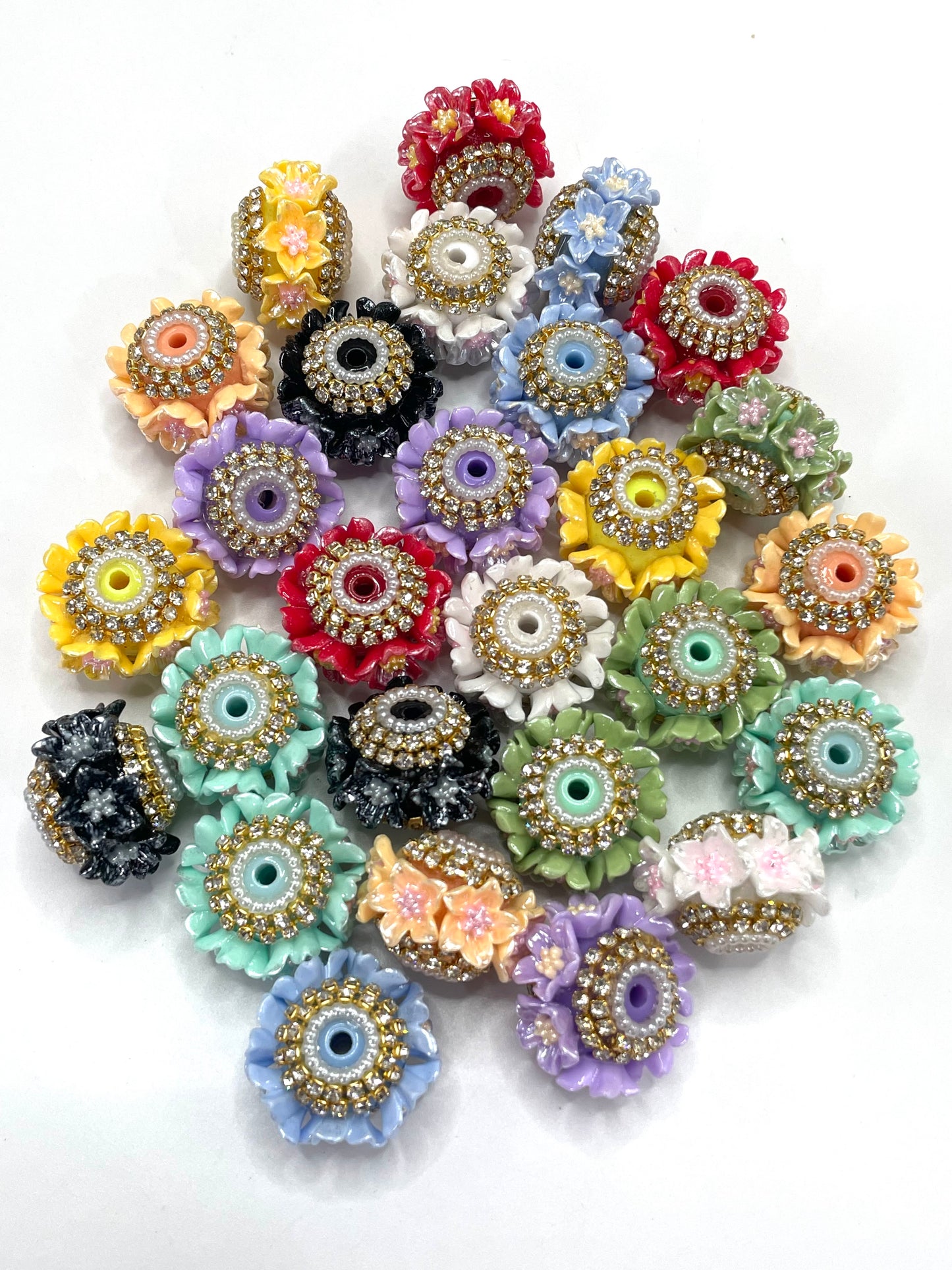 Morning glory Flower beads Golden Chain Attractive flower-shaped beads Random Mix