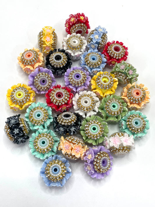 Morning glory Flower beads Golden Chain Attractive flower-shaped beads Random Mix