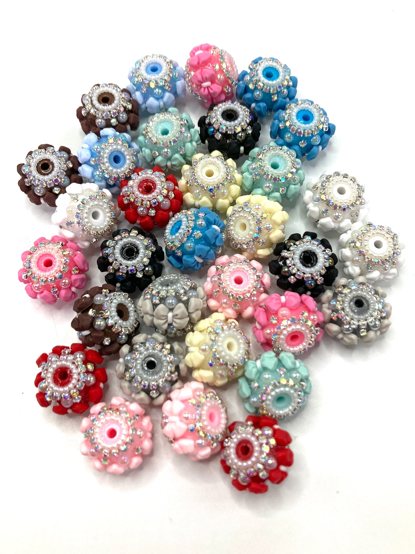 Fancy Beads bow Acrylic Chain Pearl gasket Multicolored bow tie Random Mix
