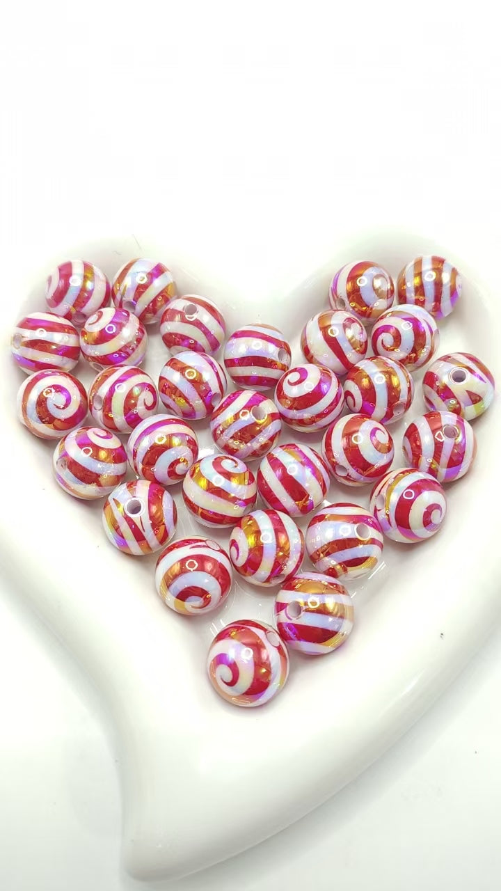 Swirl Bead Striated bead Spiral bead Coil bead Acrylic bead swirl 16mm Random Mix