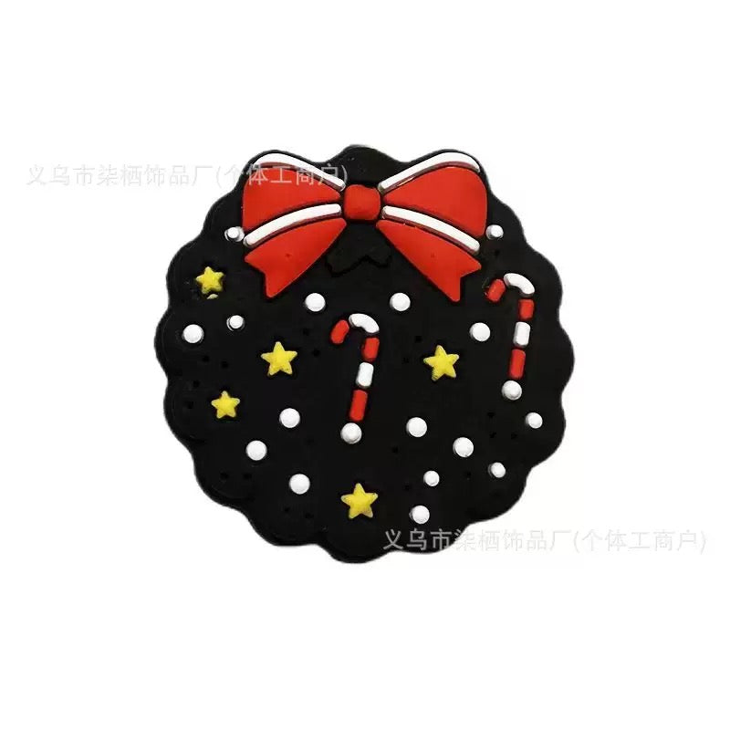 diy beaded beadable silicone HK Christmas color focal beads with bow , bear