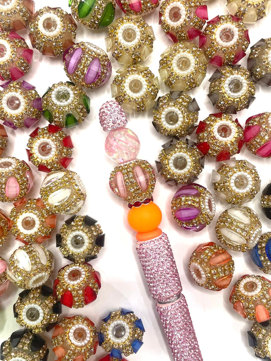 Pumpkin beads Golden Chain Pearl gasket Acrylic pumpkin chain beads Random Mix 20mm