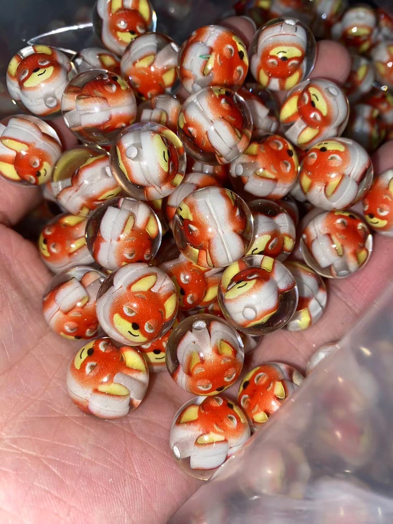 16mm acrylic bead with character