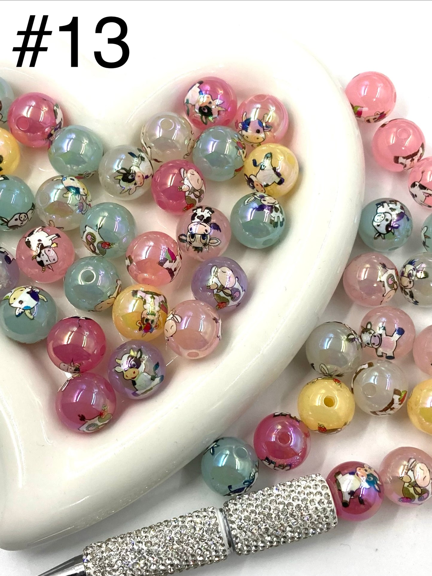 Acrylic Beads Collection Various styles Beads Cute cartoon print Beads 16mm