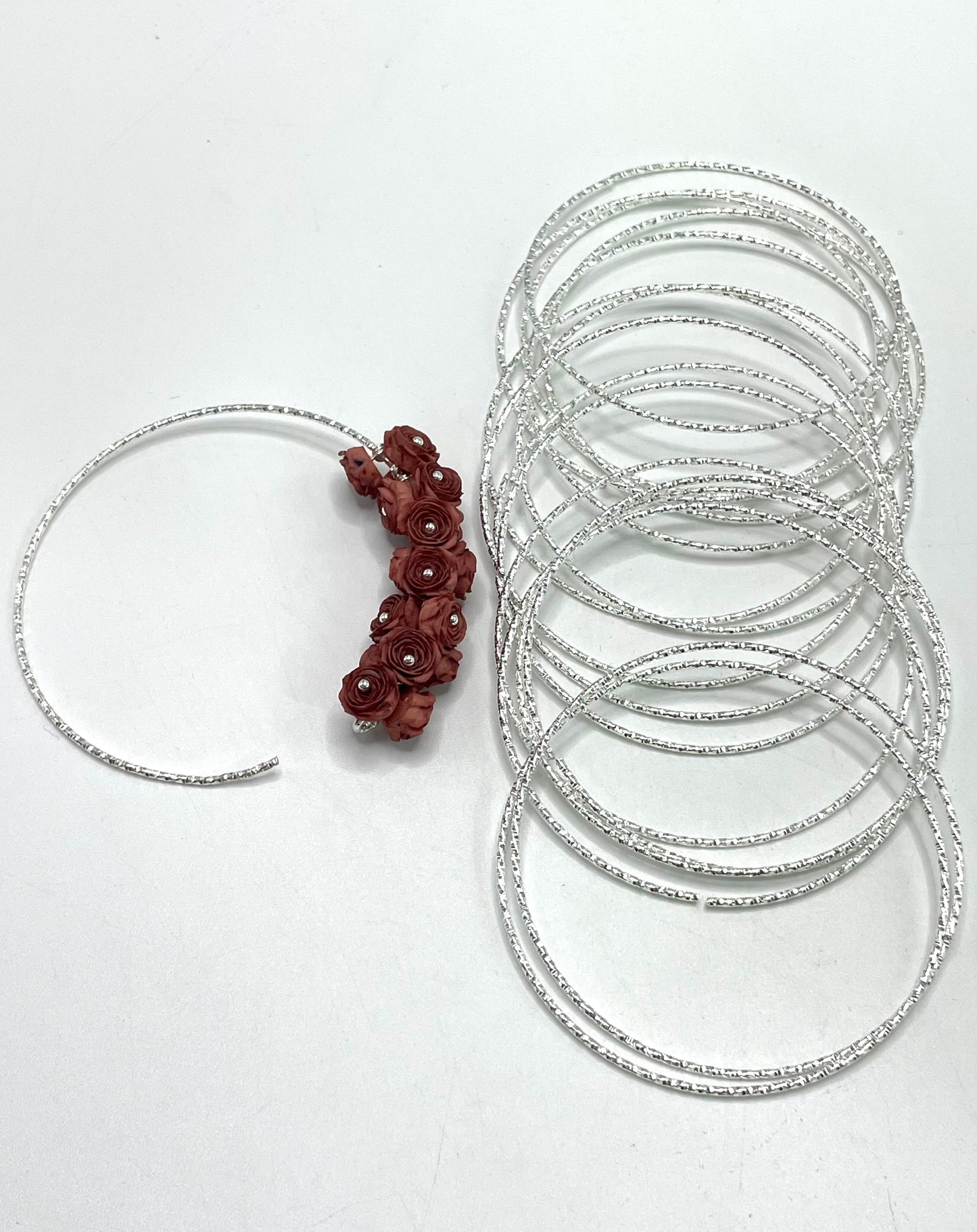 Metal ring Pearl bead string pendant Diy Malleable Metal Ring 60mm （ Thickness1.1mm）