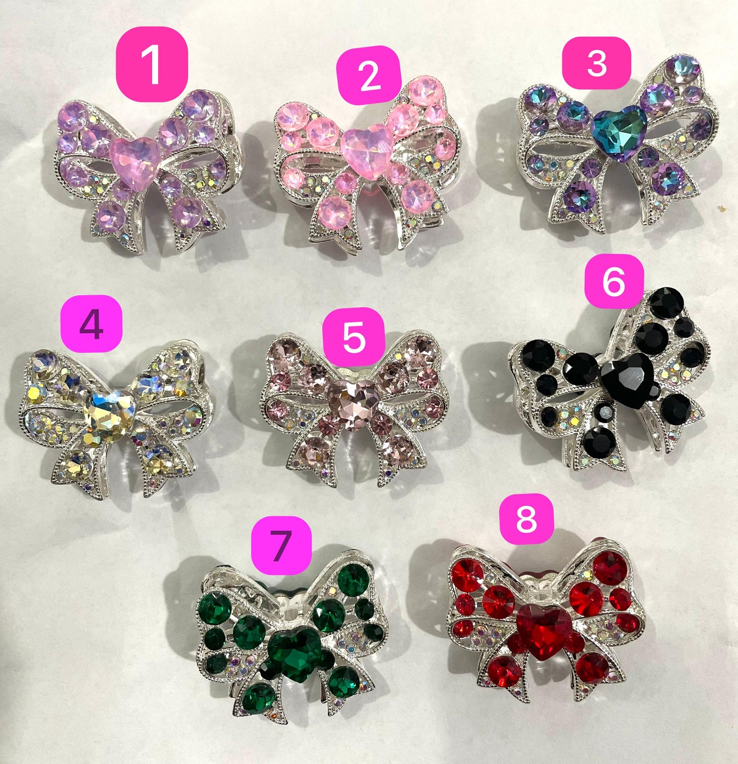 fancy bead fancy alloy metallic bow bead beaded bead ornaments with colorful heart rhinestone random mix