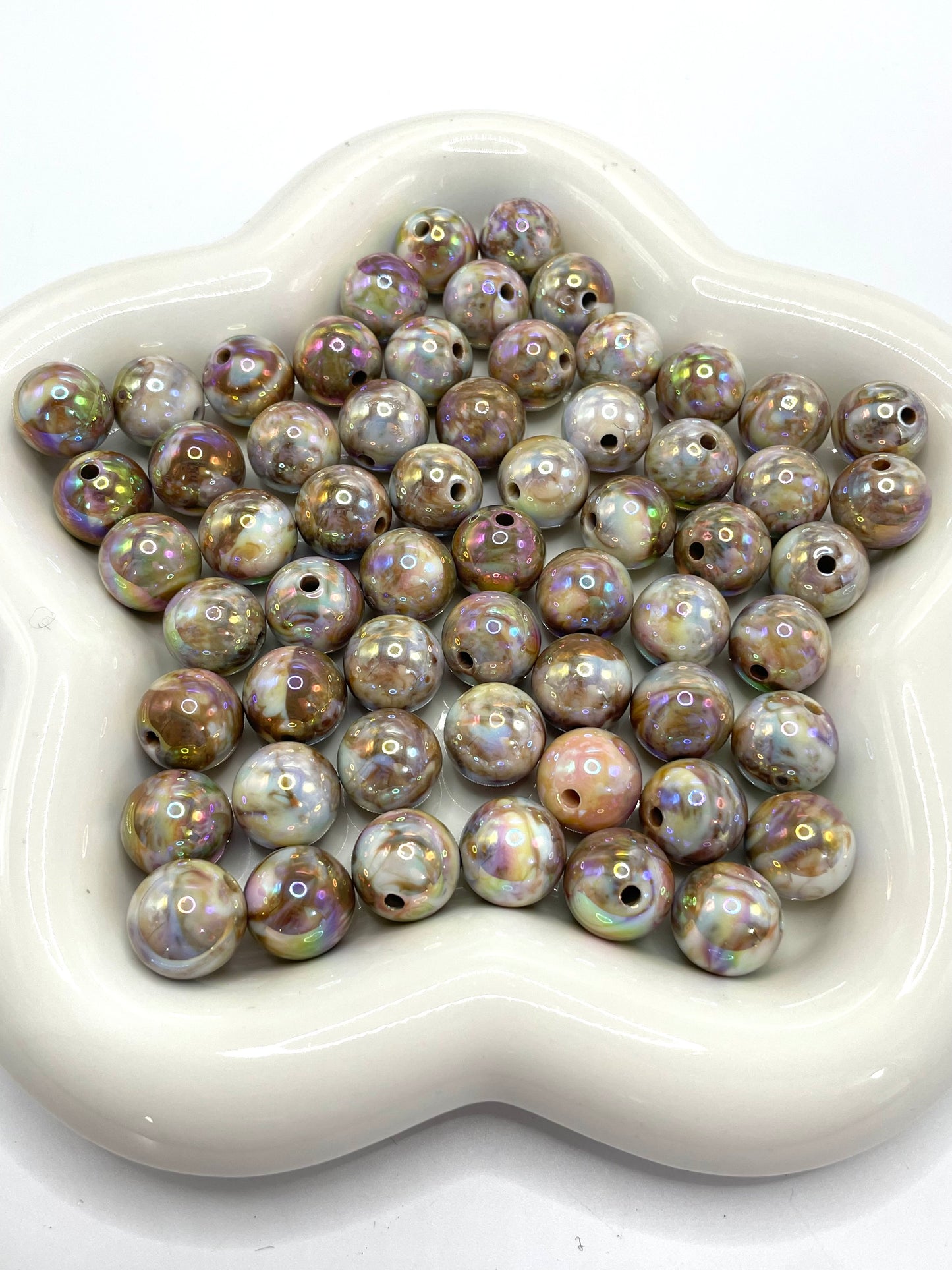 Acrylic beads Camouflage beads Brown sandstone beads 16mm Random Mix