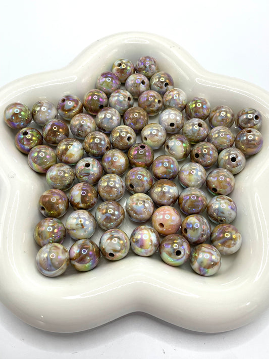 Acrylic beads Camouflage beads Brown sandstone beads 16mm Random Mix