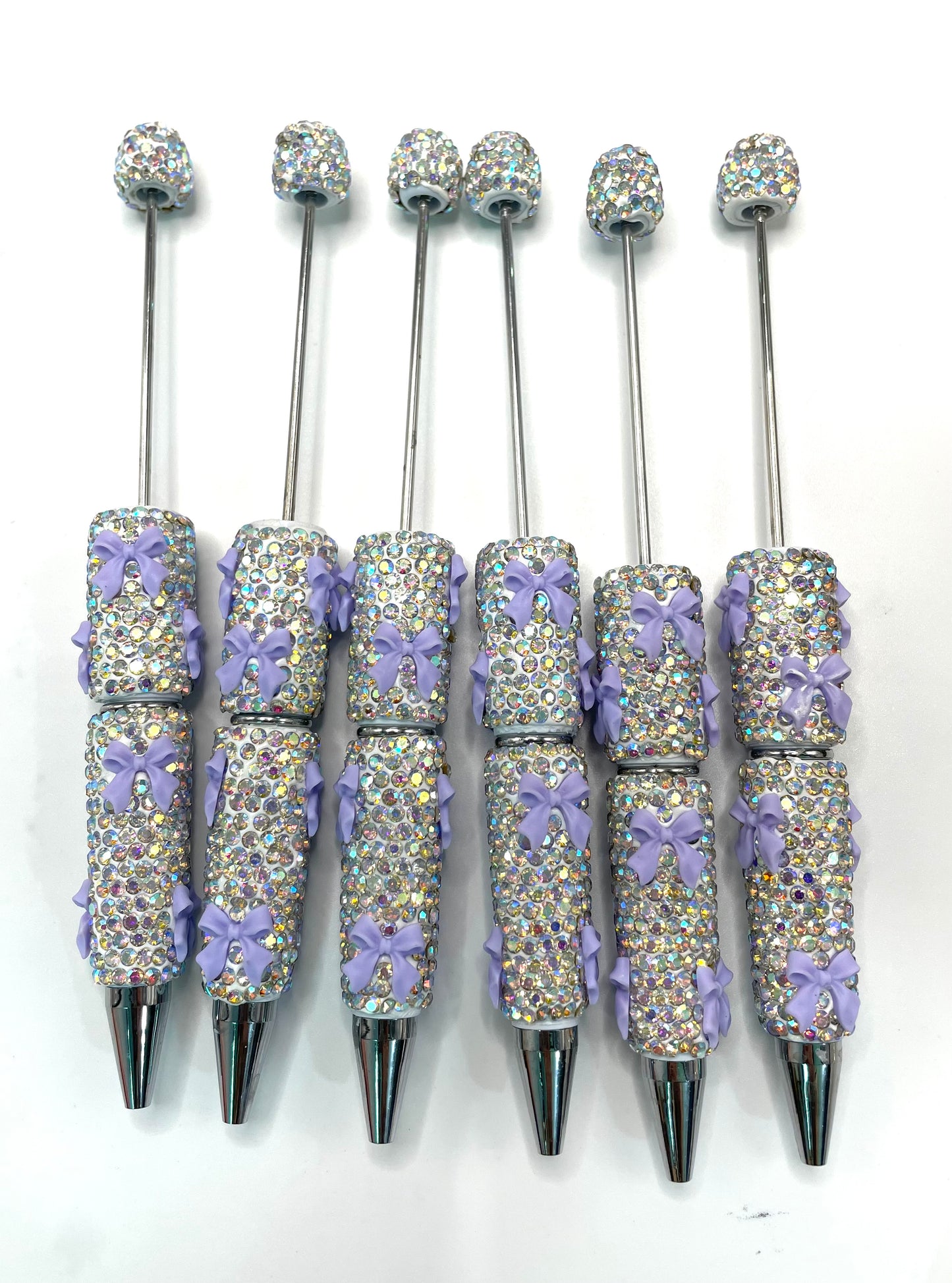 bow pen fancy clay rhinestone bow pen ornaments with acrylic bow  colored random mix