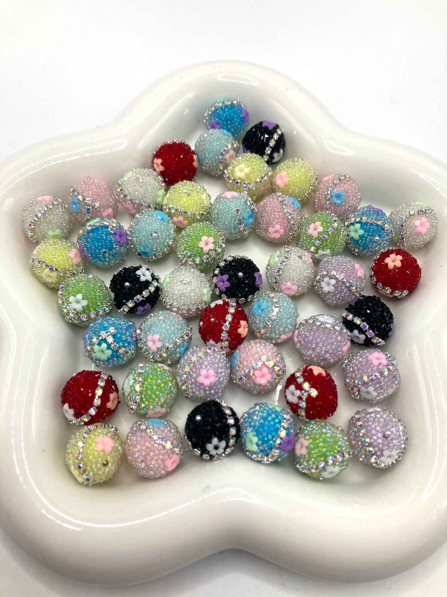 Bubble flowers beads Chain bubble flowers acrylic beads 16mm Random Mix