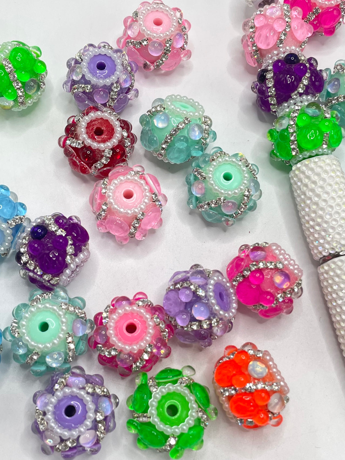 neon color mouse head fancy beads