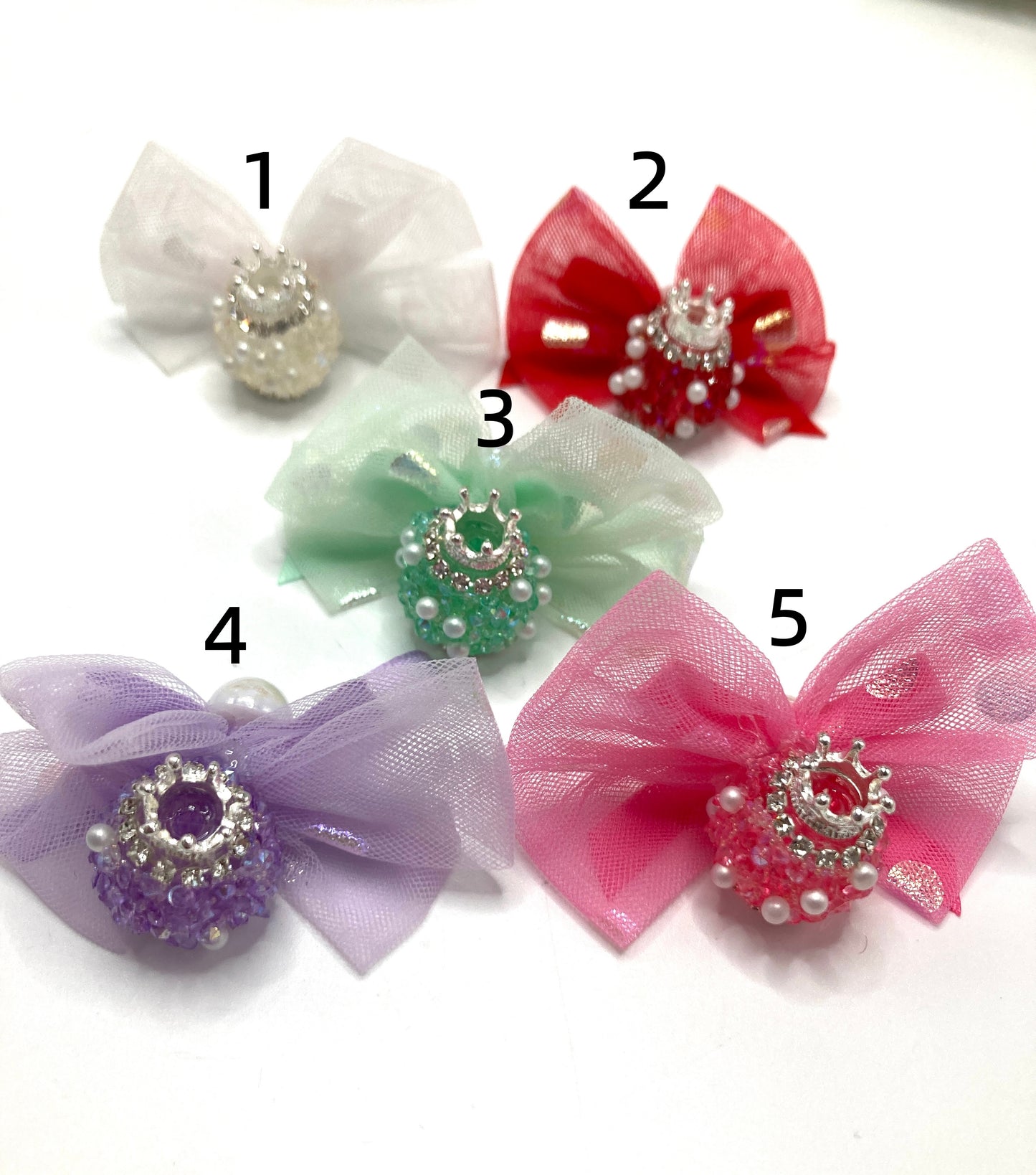 Beaded beadable textile bow Silk with rhinestones Bows made of ribbons Wire netted bow tie Random Mix