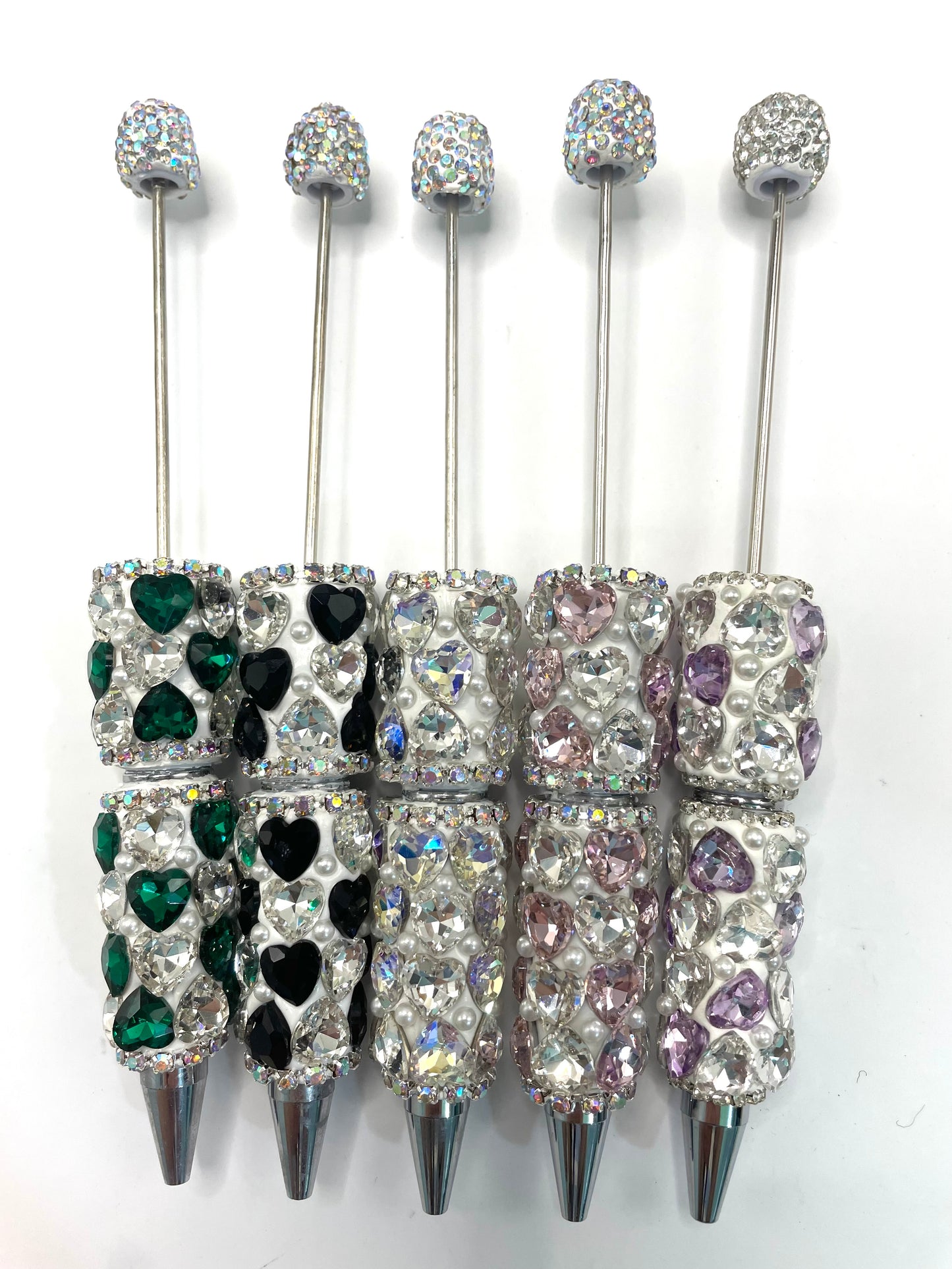 fancy pen fancy crystal heart clay base rhinestone pen mix color