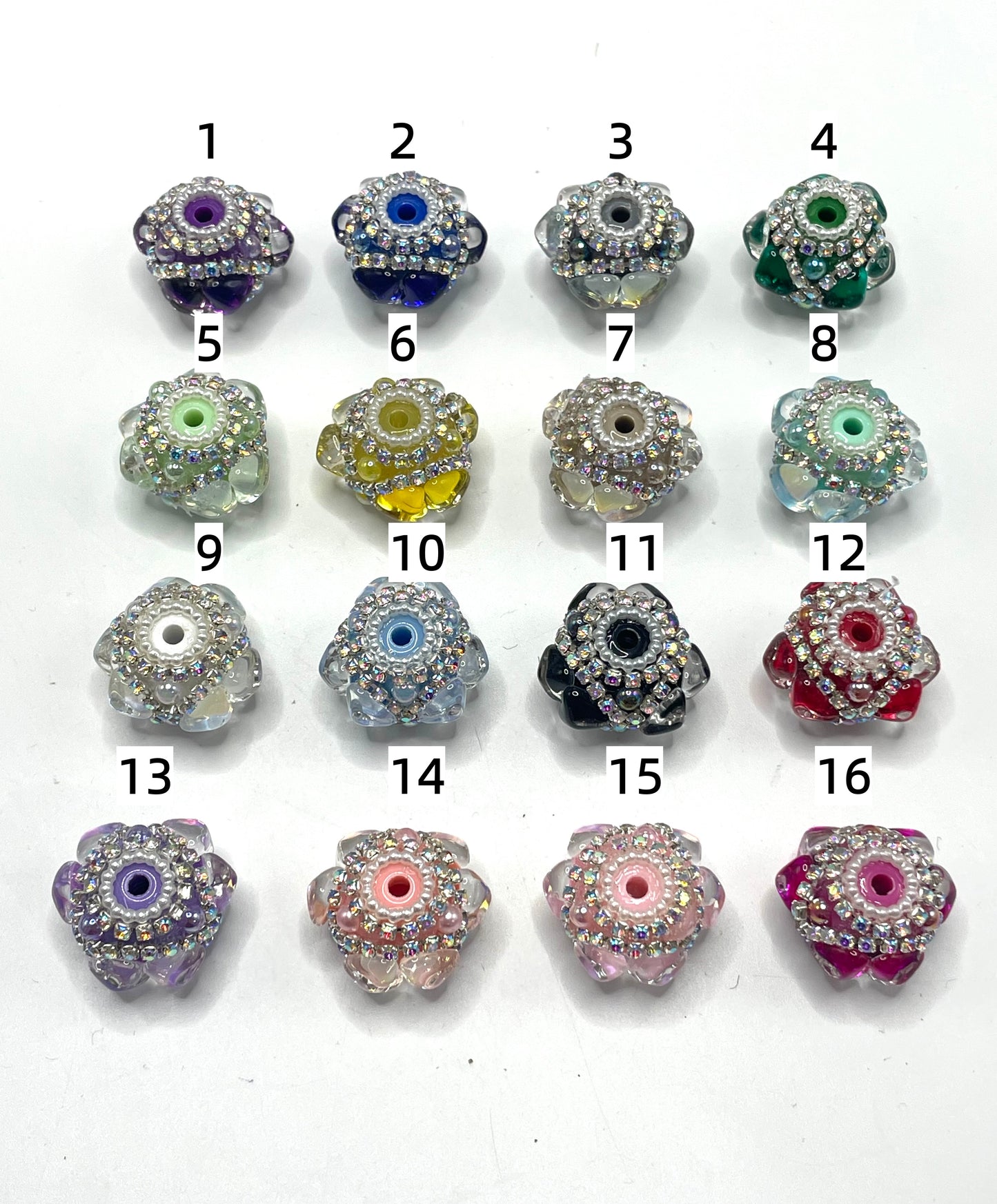 Fancy Beads Double heart Chain Pearl gasket Bubbles and silver chains Bubble Beads Random Mix