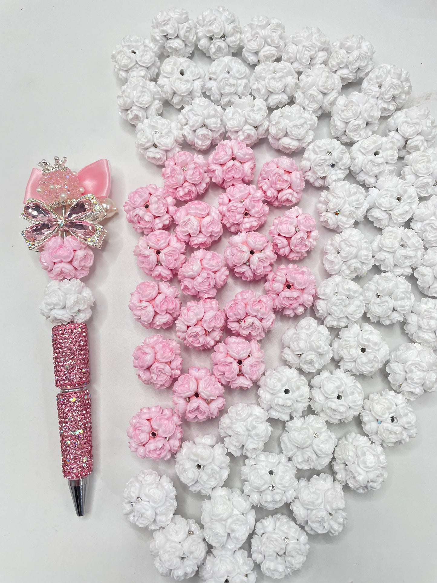 beaded beadable soft flower heart shape fancy rose for valentine ,colored,random mix