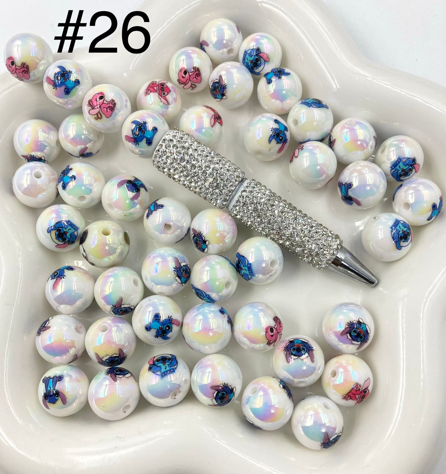 Acrylic Beads Collection Various styles Beads Cute cartoon print Beads 16mm