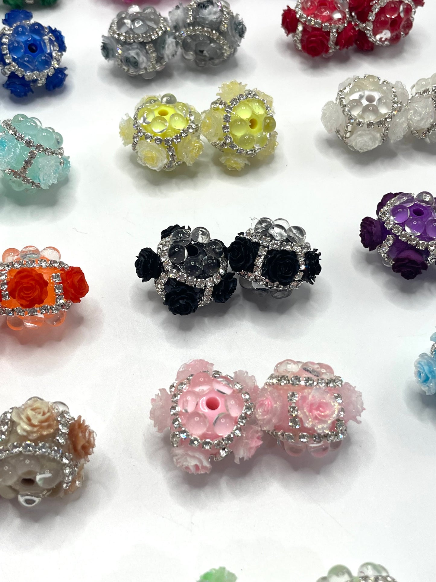 Flower beads Chain beads Bubble Acrylic flower beads Random Mix