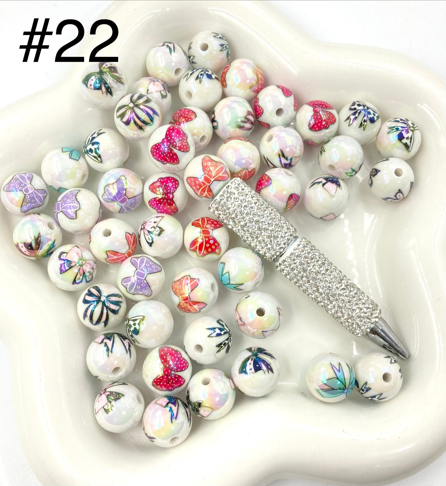 Acrylic Beads Collection Various styles Beads Cute cartoon print Beads 16mm