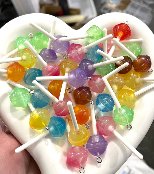 Hot selling colorful windmil seashell star heart rainbow bear sun flower candy lollipop charm pendant
