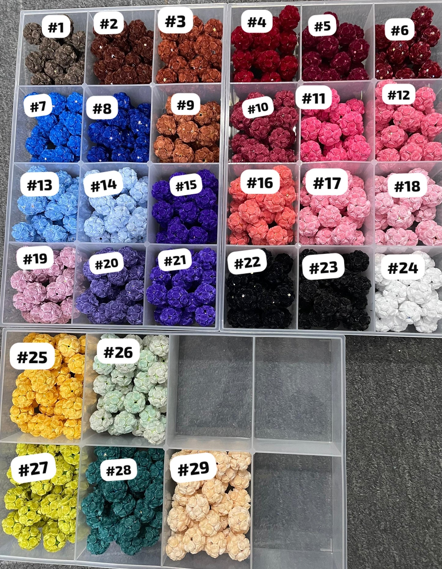 More new colors arrived  DIY soft rose flower beads ornament with rhinestone beaded beadable flower colored