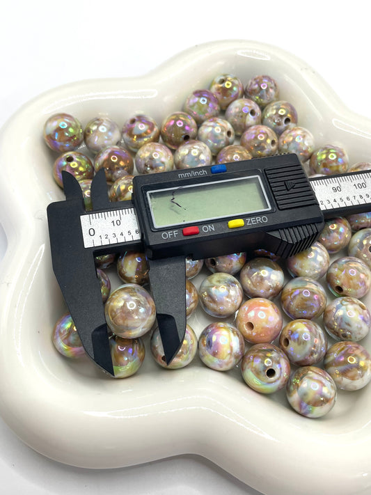 Acrylic beads Camouflage beads Brown sandstone beads 16mm Random Mix