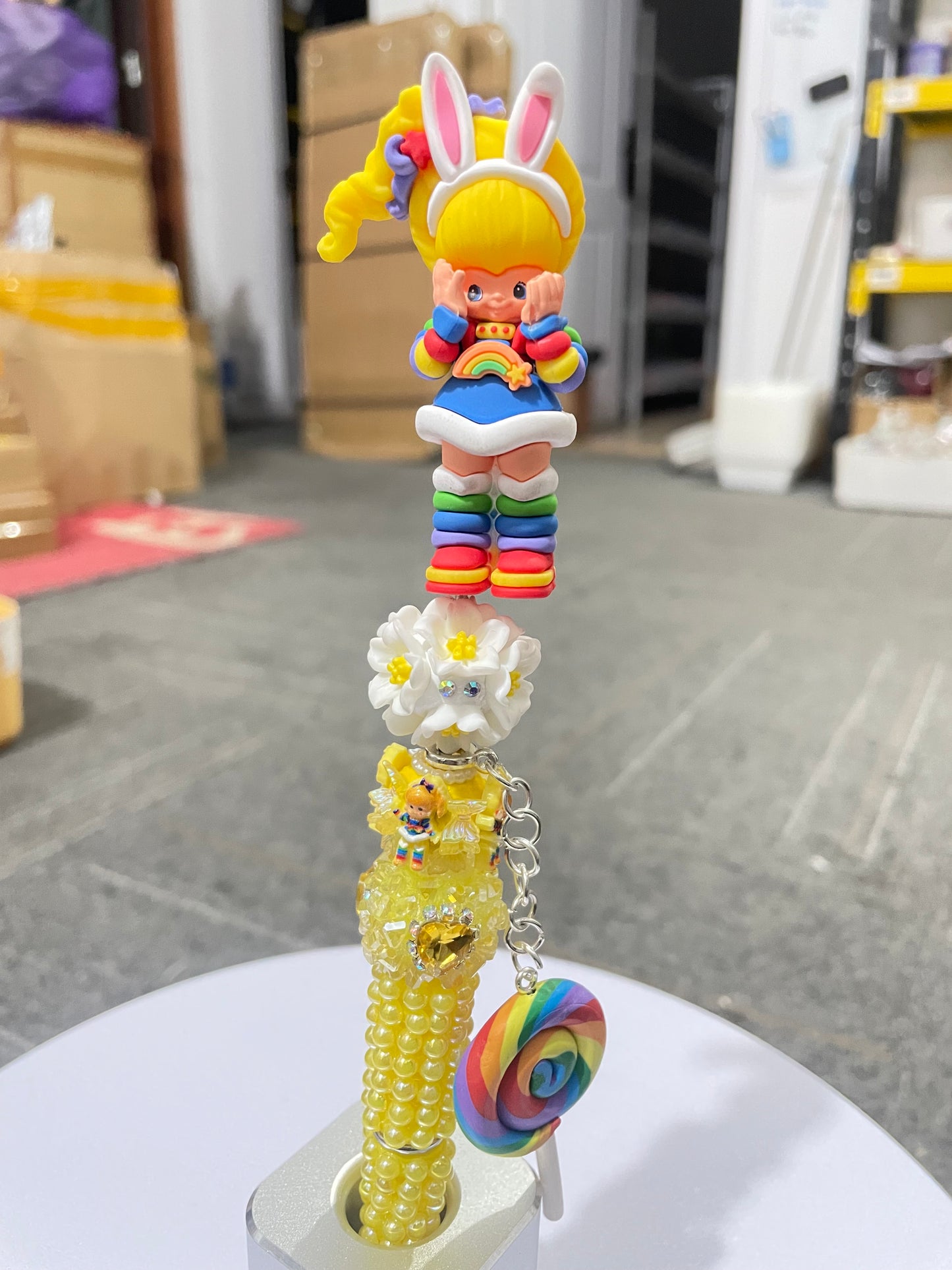 Rain bow lollipop colorful lollipop candy for craft diy keychain pen bag chain charm pendant (without hole )