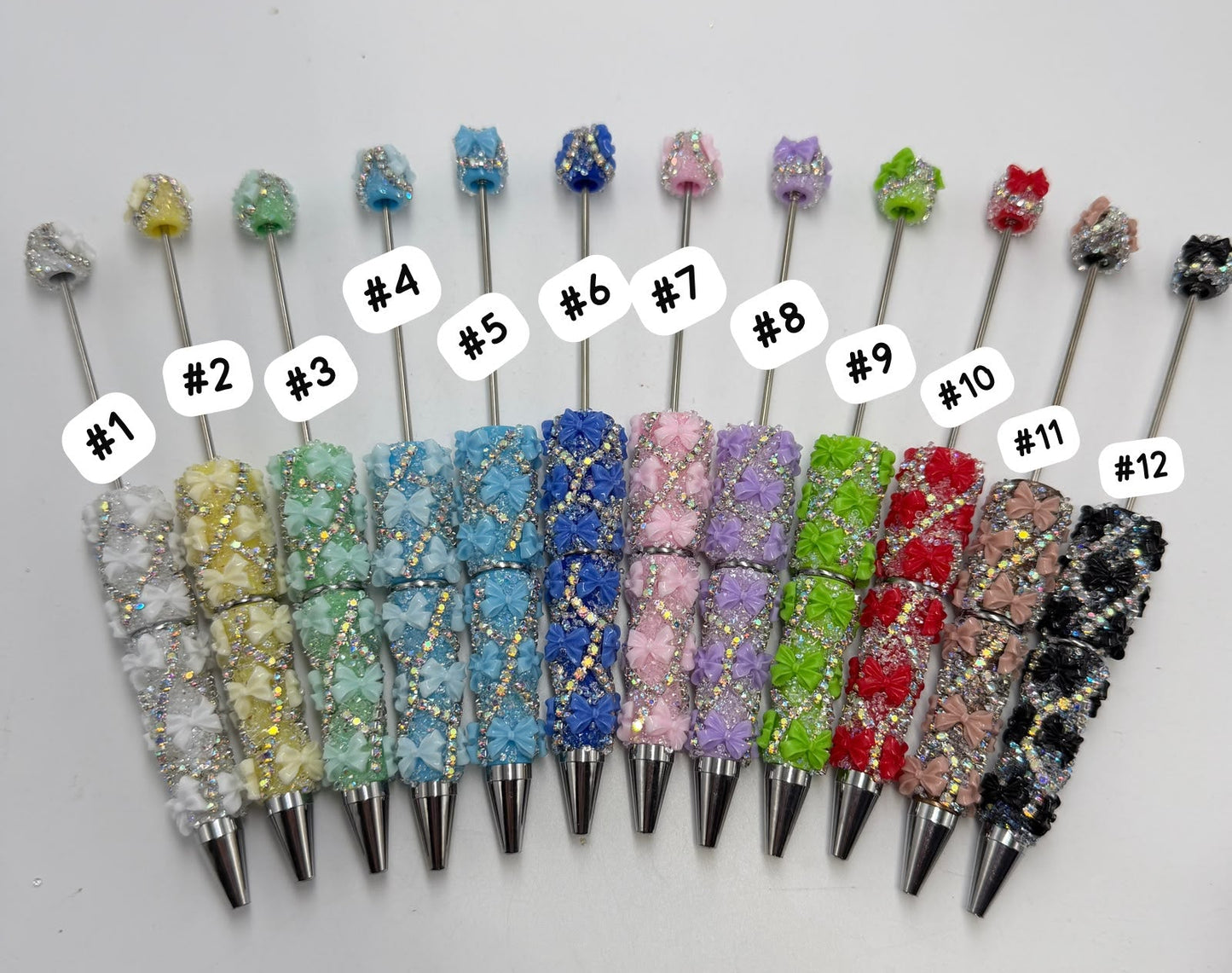 diy beaded beadable fancy pen fancy bow pen with sugar and rhinestone diy pen