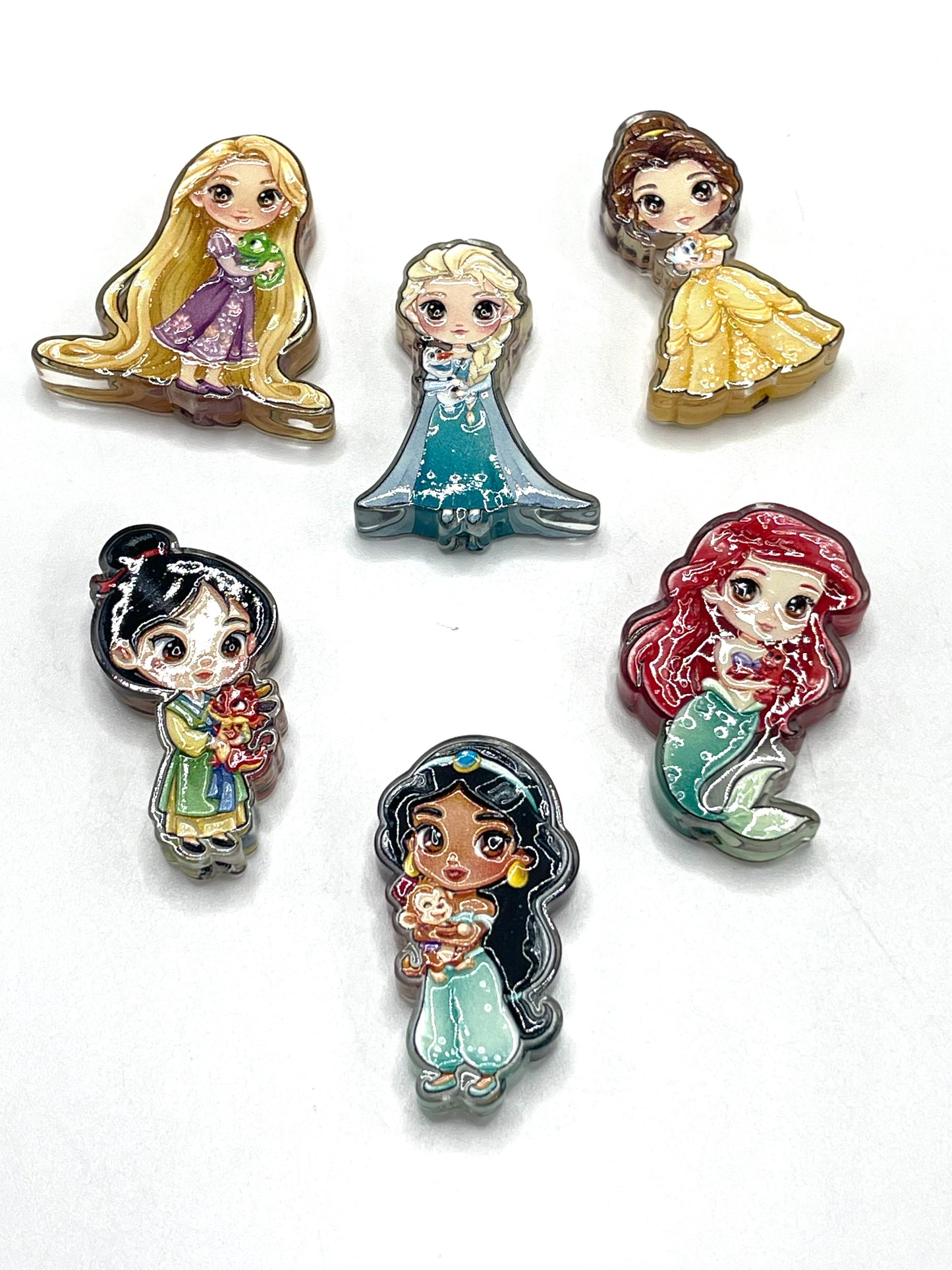 Acrylic beads Princess Series Acrylic cartoon beaded pieces （High30mm-Wide20mm）