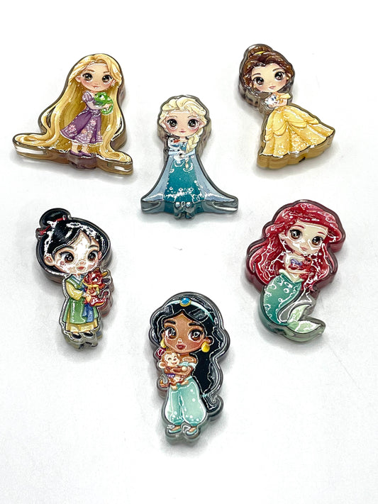 Acrylic beads Princess Series Acrylic cartoon beaded pieces （High30mm-Wide20mm）