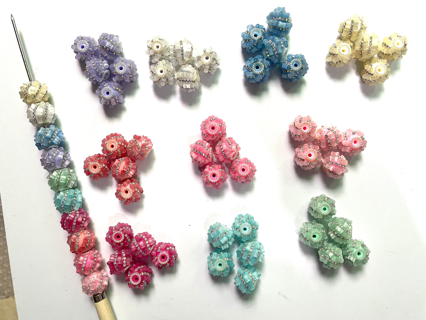 Fancy Beads Acrylic beads Bamboo joint Chain glitter Pearl gasket irregular shape 20 mm to 21 mm