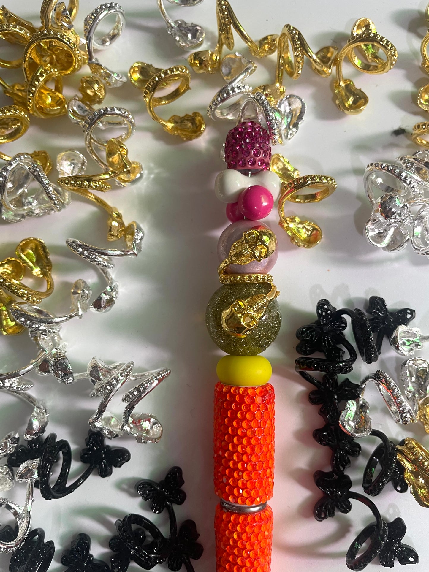 diy beaded beadable metallic skull face bead cap charm for diy  craft Skull head Halloween Beads Spacers