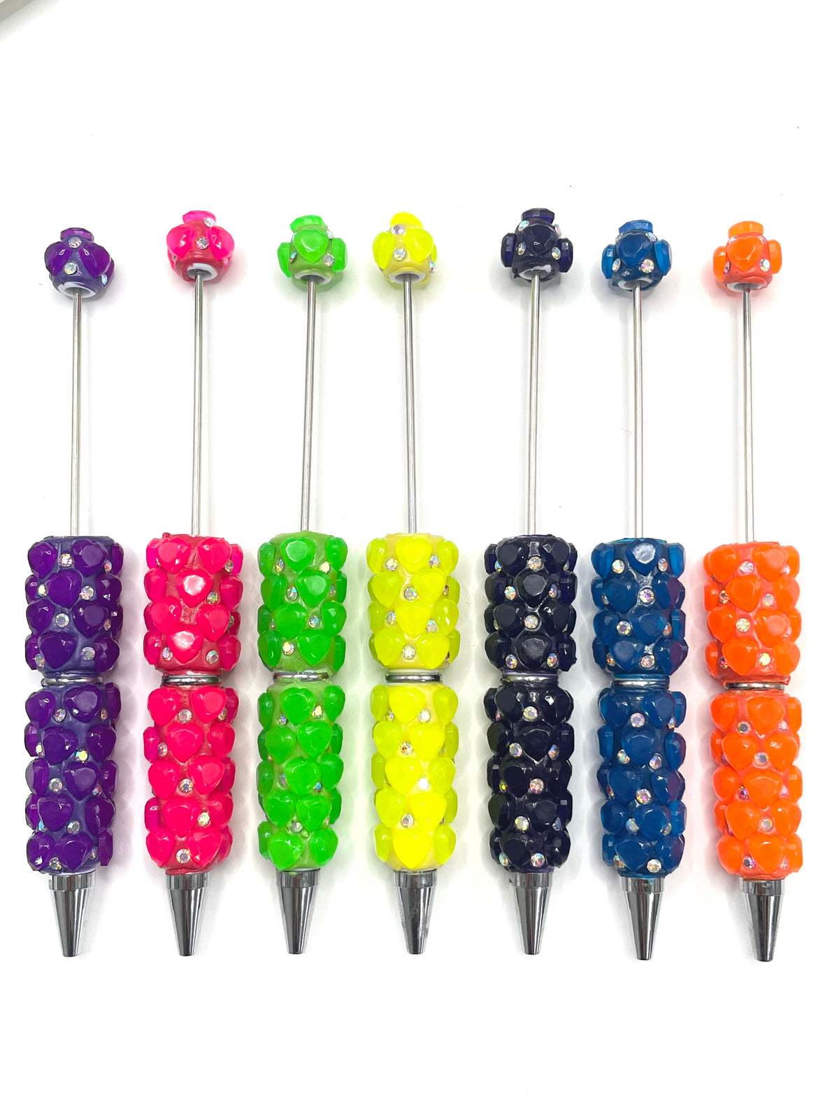 Neon Fluorescent color Heart and bubbles Clay DIY Bead Pen Random Mix