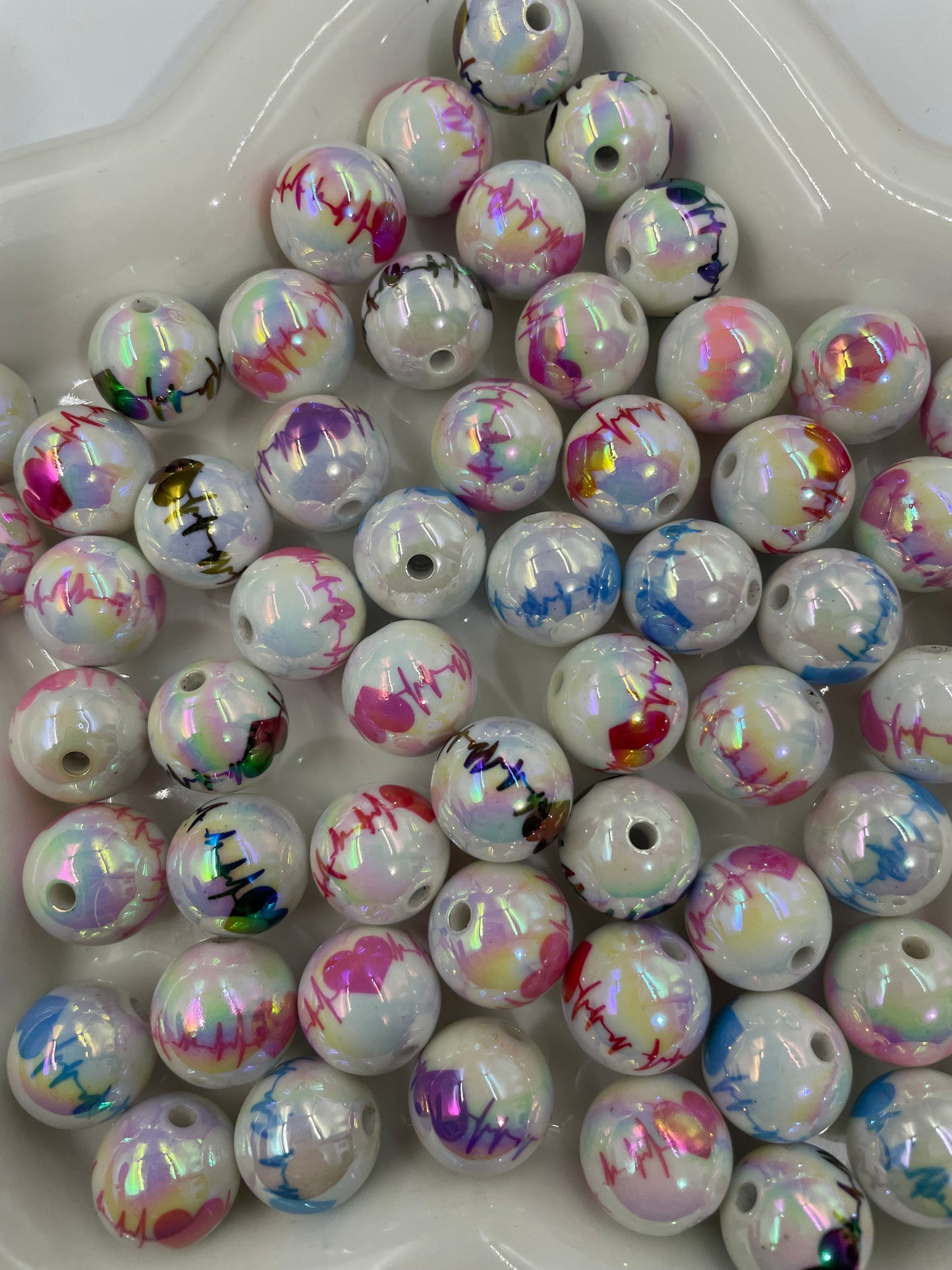 Acrylic beads Halloween Beads Lips Heart Pumpkin Ghost Cartoon printed beads and a series of multi-element beads 16mm