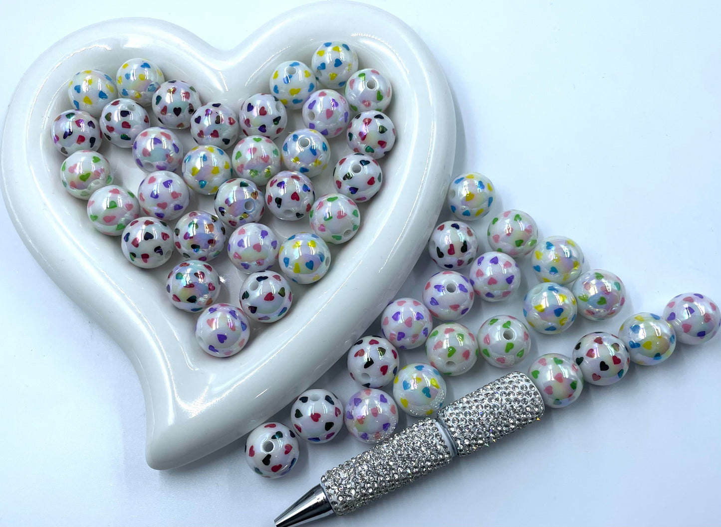 16mm colorful spot bubblegum beads