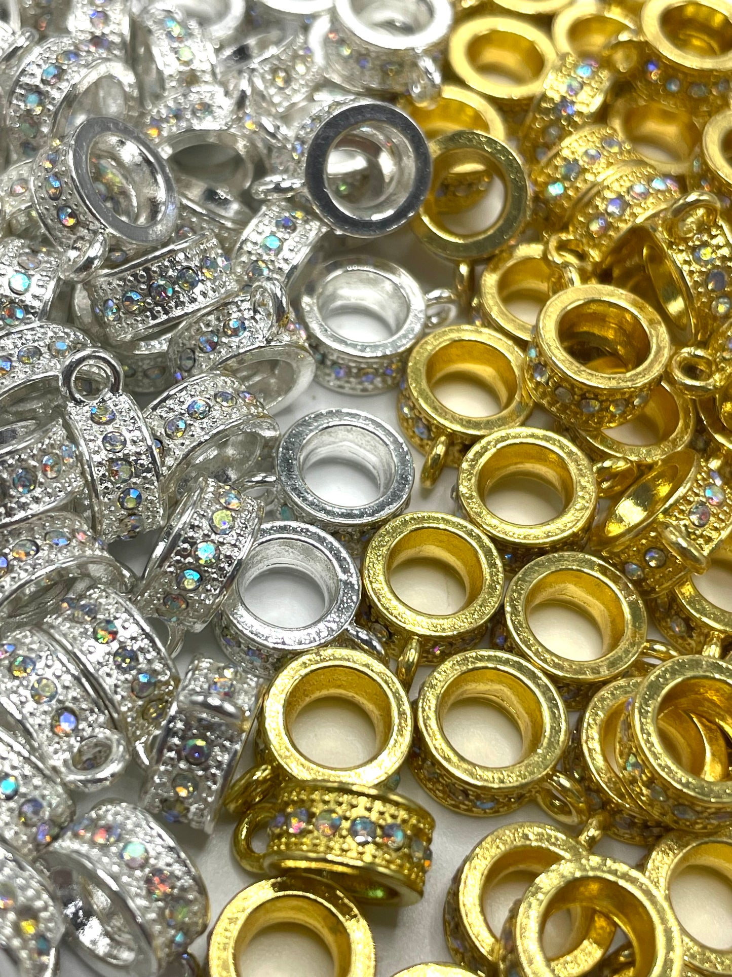 Metal beads DIY pendant accessories Inlay Rhinestone
