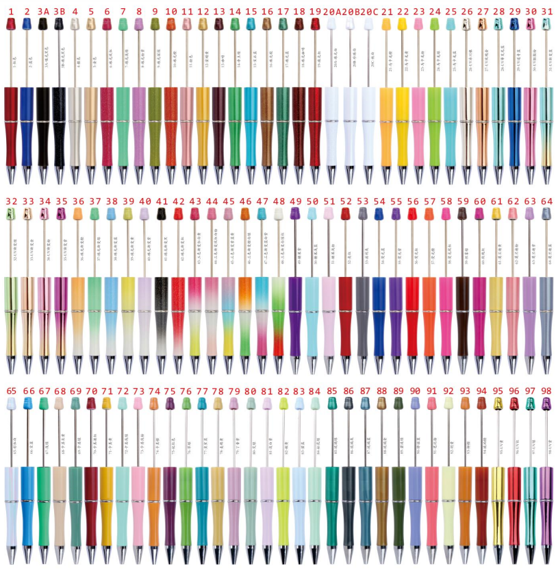 Beaded Pens For DIY,Choose Colors And Numbers (31-62)