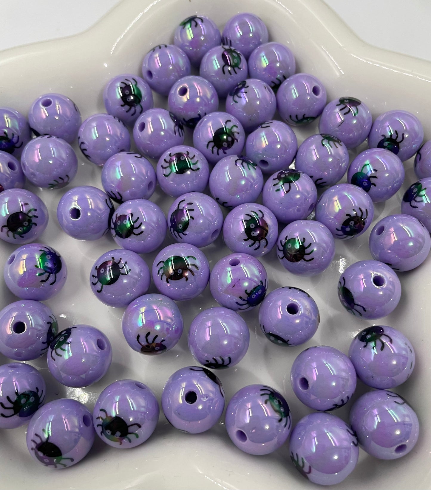 Acrylic beads Halloween Beads Lips Heart Pumpkin Ghost Cartoon printed beads and a series of multi-element beads 16mm