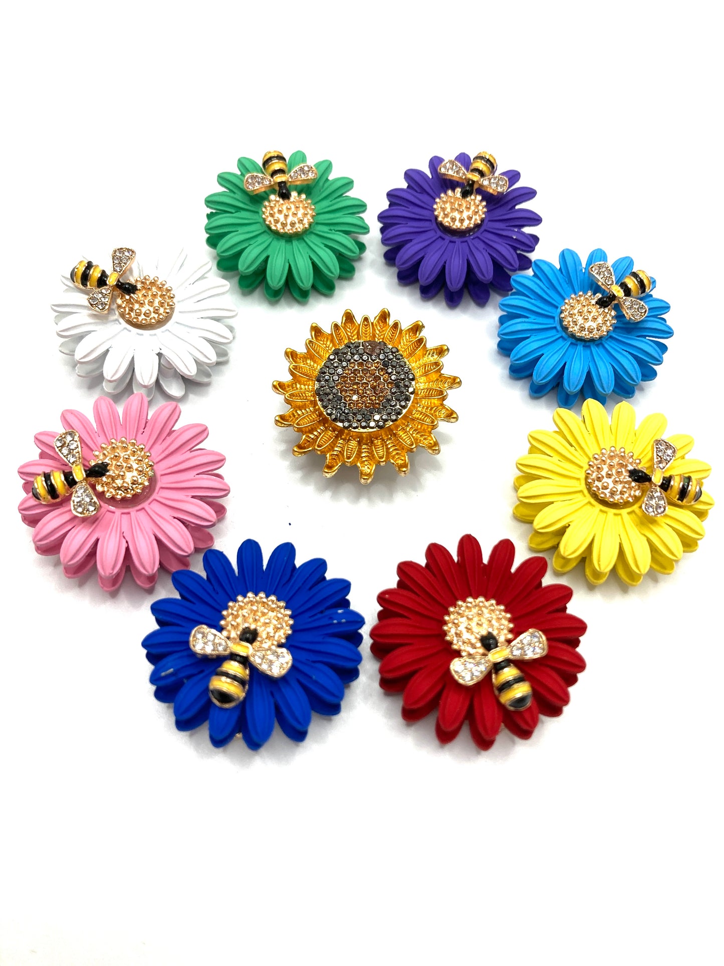 Beaded beads Bees, flowers, beads Metal beads Metal flower bee alloy beaded necklace