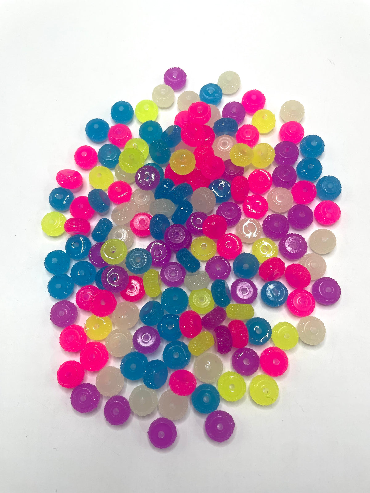 diy beaded beadable beady wheel beads circle round Multicolor Spacer  Noen Color Transparent Translucent Color ,Random Mix,12mm