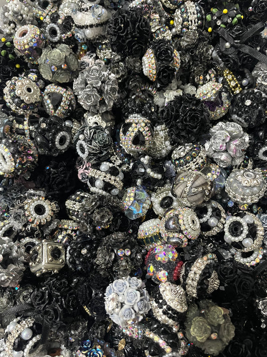 Beaded beadablea lot of colors collection beads mix multi styles fancy  beads and flower beadscombination,random mix,please noted those are mixed with fancy beads and flower beads