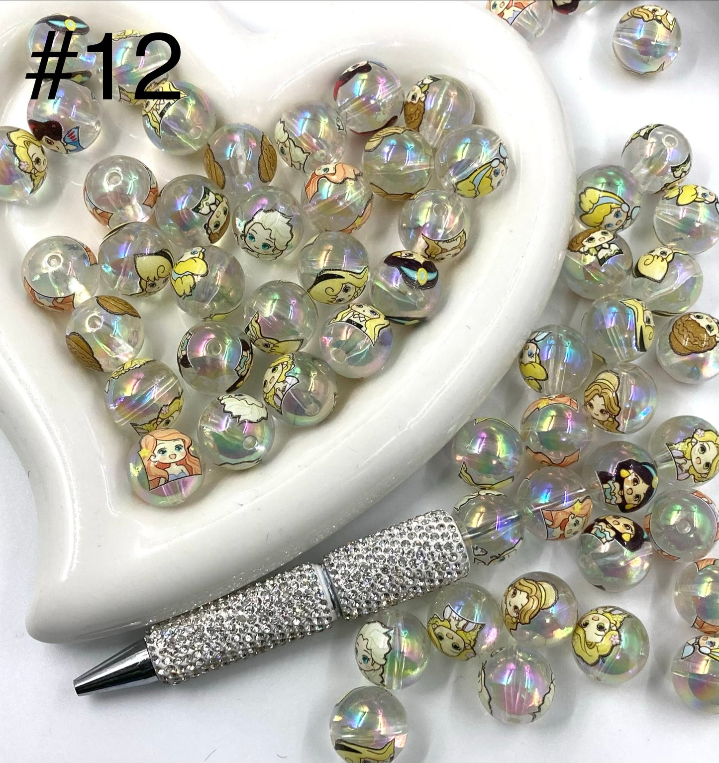 Acrylic Beads Collection Various styles Beads Cute cartoon print Beads 16mm