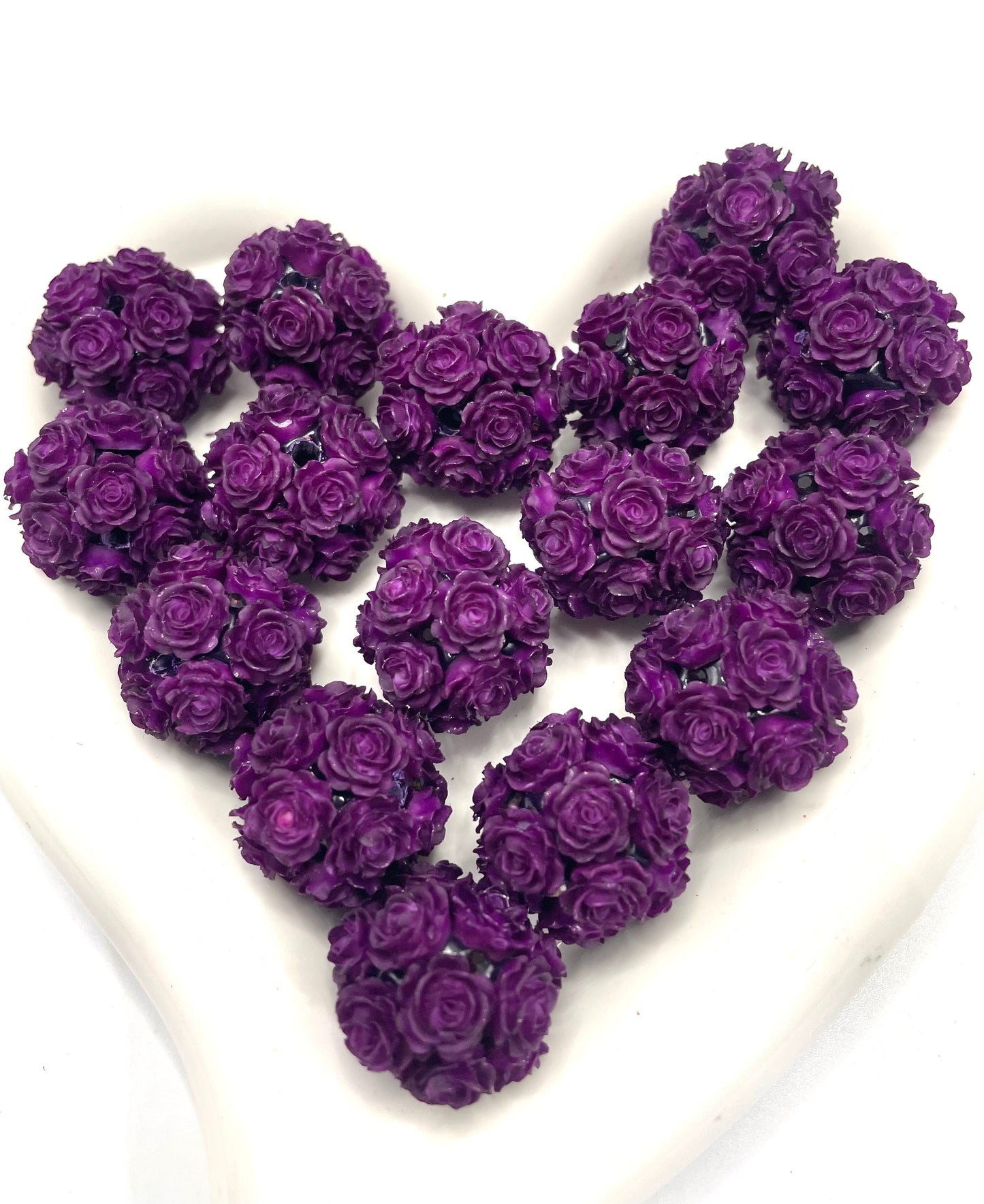 diy clay flower rose beads beaded beadable beads colored Christmas colored ,random mix