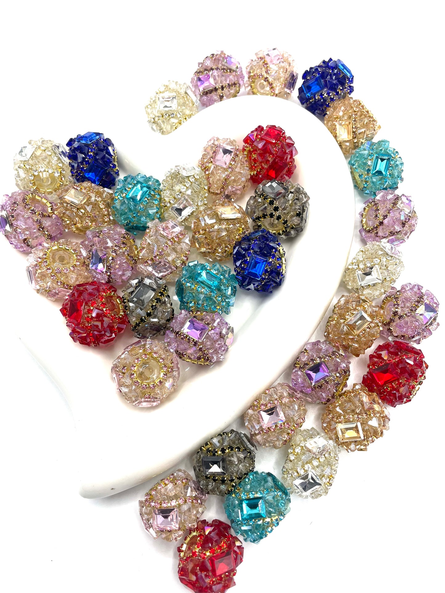 Beaded beadable diy fancy crystal rhinestone bead baguette shaped square shape mirror stone beads ,colored ,Random mix