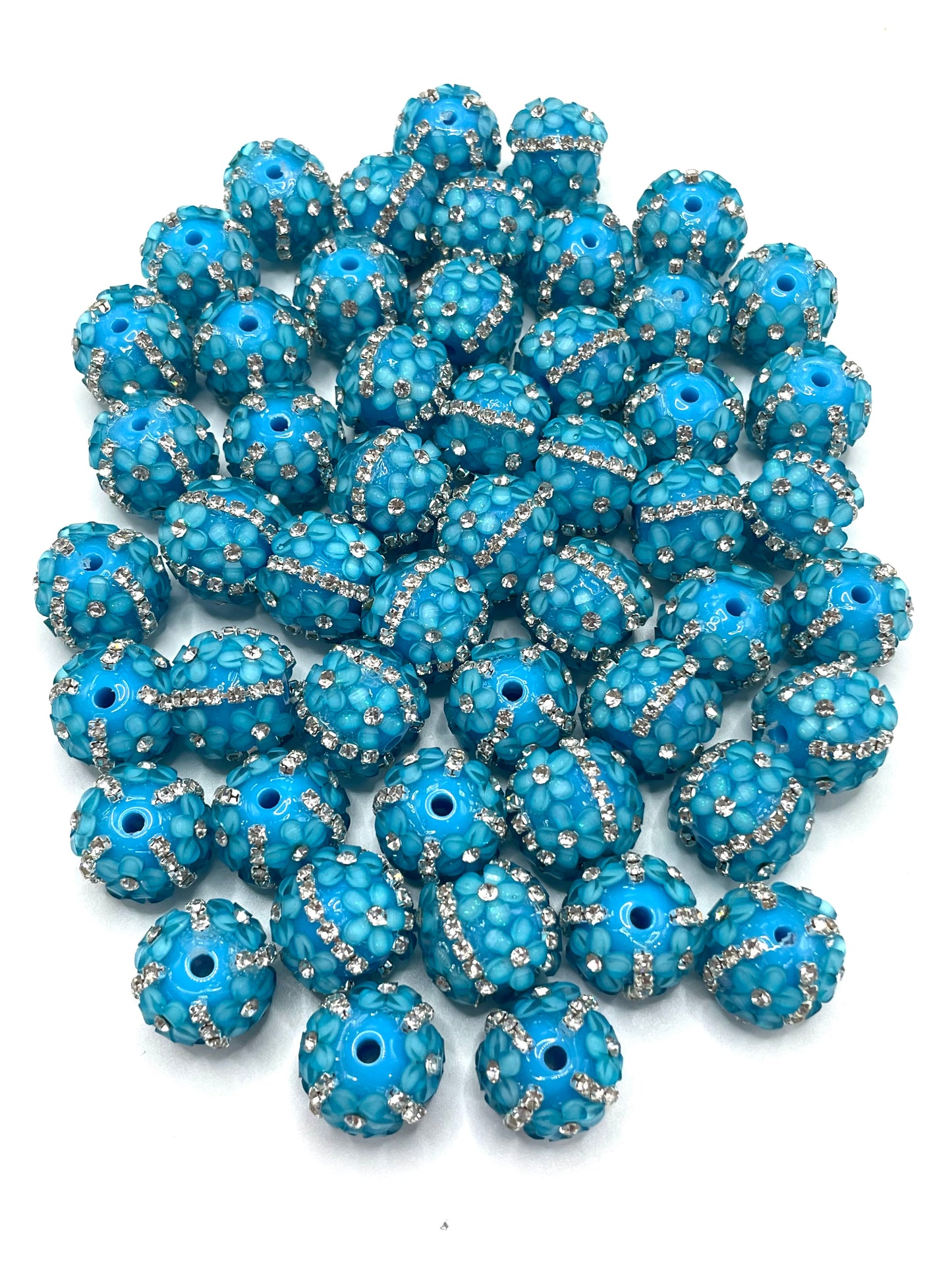 Neon Beaded beads Chain 3D flowers Bright colors Golden chain and silver chain Random Mix 16mm