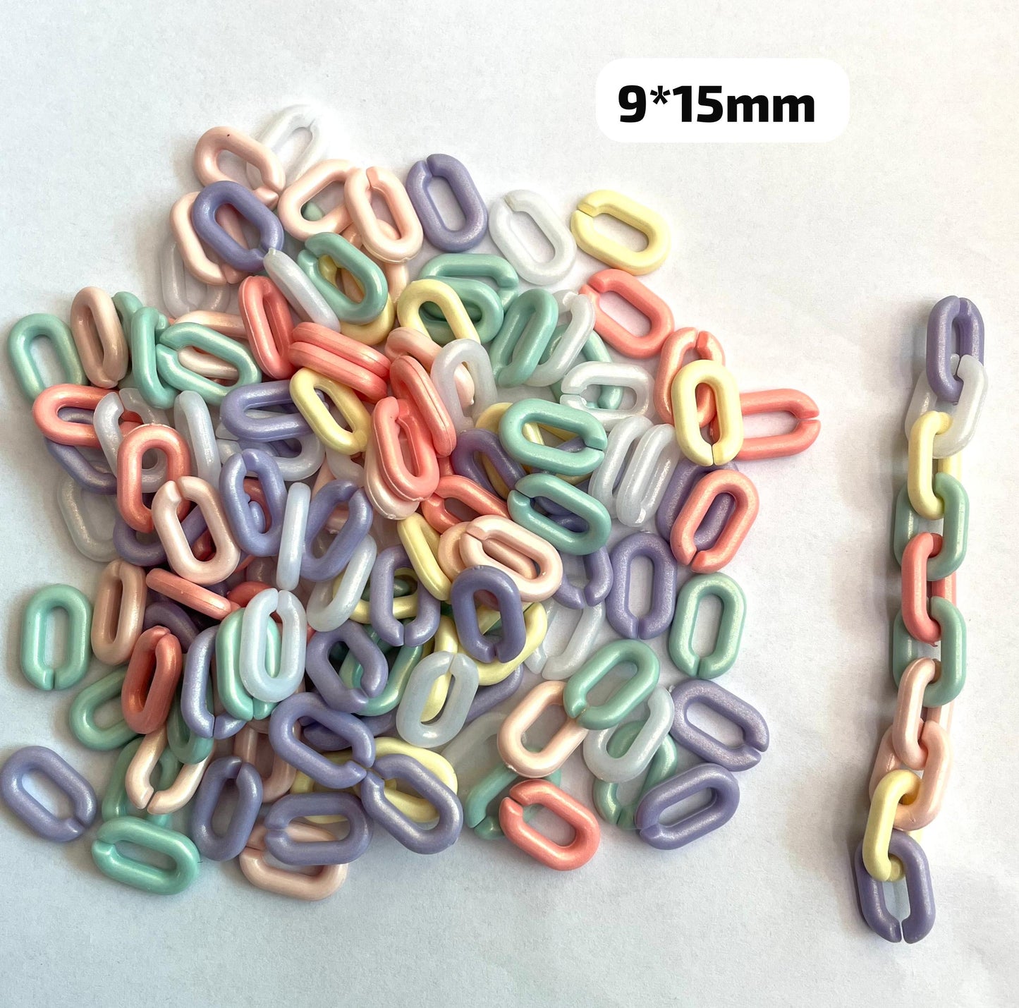 plastic open ring acrylic link chain for bags for phones