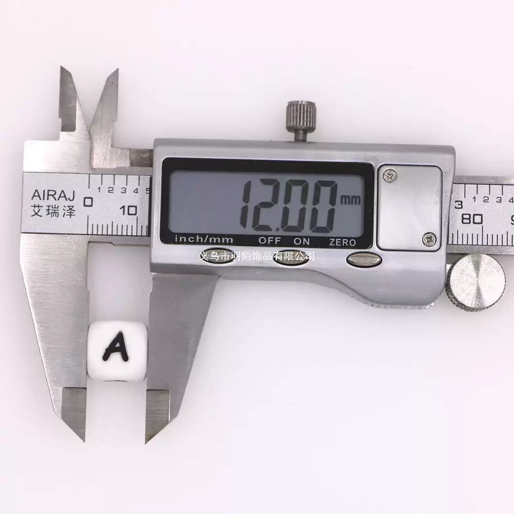 DIY square silicone letter bead beaded silicone 12mm ,pink color ,white color