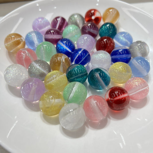 16mm acrylic bead glitter bead galaxy beads random mixed