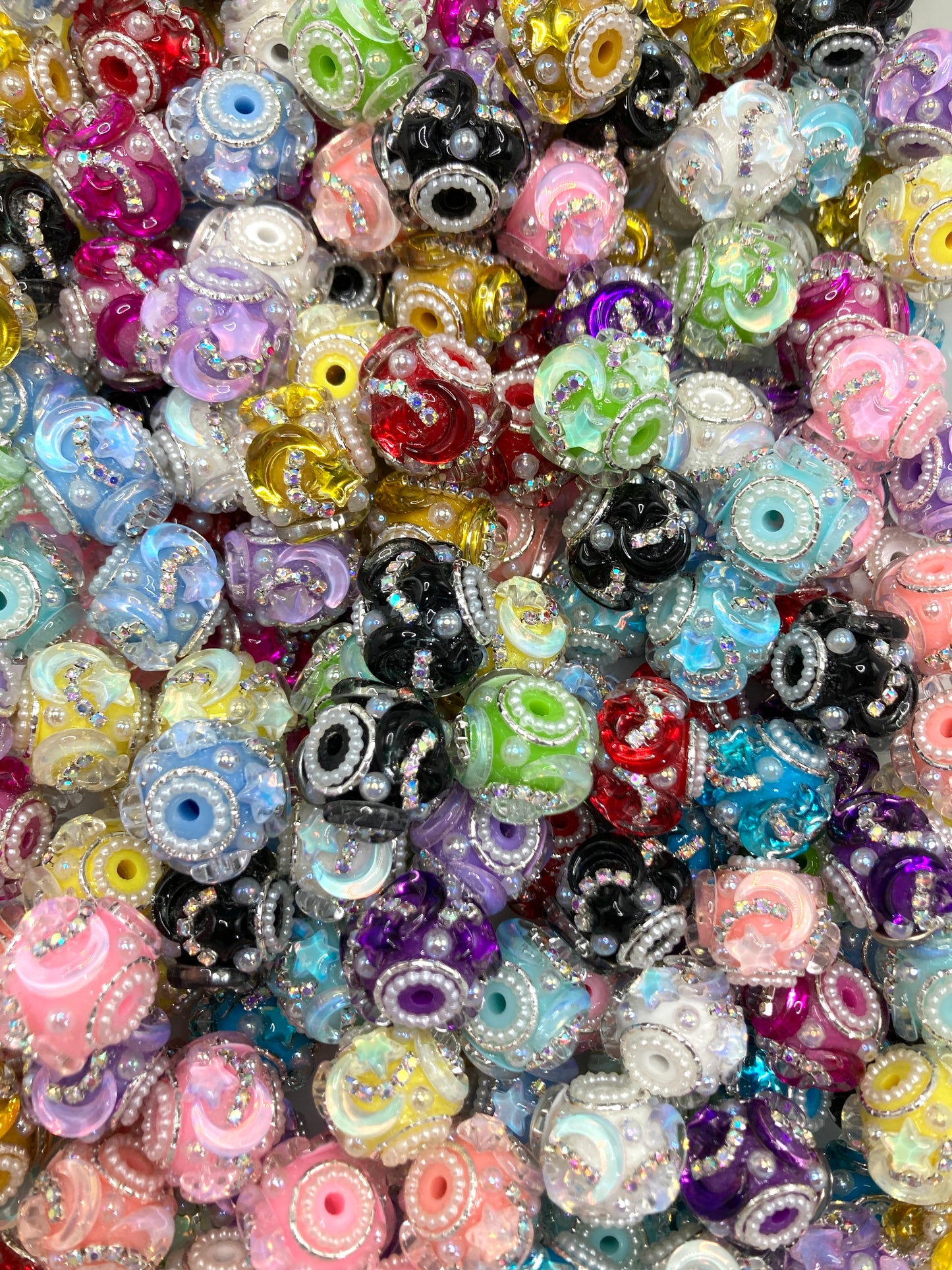 Fancy Beads Acrylic moon beads Mirror Moon Bubble Pearl Beads Random Mix 20mm